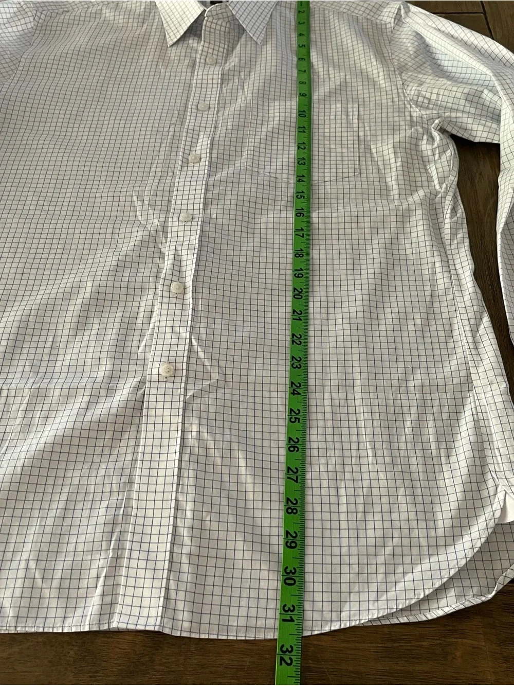 J. Crew Slim No Iron Men's White Checked Dress Shirt - Classic Button-Down Large